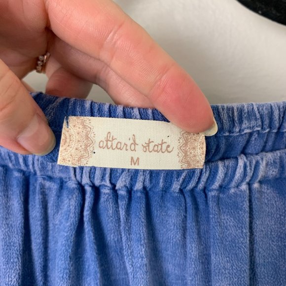 Altar'd State blue boho off the shoulder swing blouse bell split sleeve medium - Picture 4 of 7